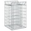 vidaXL Lit sur&eacute;lev&eacute; gabion 50 x 50 x 80 cm Acier galvanis&eacute; Argent&eacute;