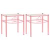 vidaXL Tables de chevet 2 pcs Rose et transparent M&eacute;tal et verre