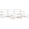 vidaXL Salon de jardin 5 pcs avec coussins blanc bois massif