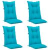 vidaXL Coussins de chaise de jardin &agrave; dossier haut lot de 4 turquoise