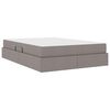 vidaXL Lit avec rangement et matelas Taupe 140 x 190 cm Polyester