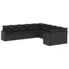 vidaXL Salon de jardin 10 pcs avec coussins noir r&eacute;sine tress&eacute;e
