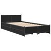 vidaXL Cadre de lit avec tiroirs sans matelas noir 75x190 cm