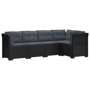 vidaXL Canap&eacute; de Jardin 5 Places avec Coussins Aspect Rotin PP