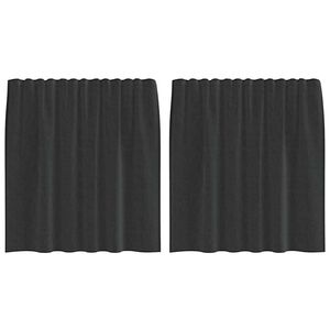 vidaXL Rideaux en voile avec passants 2 pcs noir