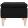 vidaXL Tabouret avec pieds en bois Noir Tissu