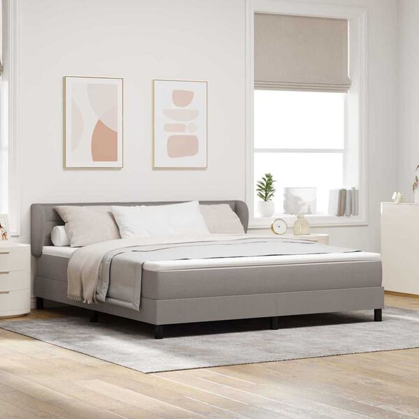 vidaXL Lit &agrave; ressorts avec matelas Taupe 180 x 200 cm tissu