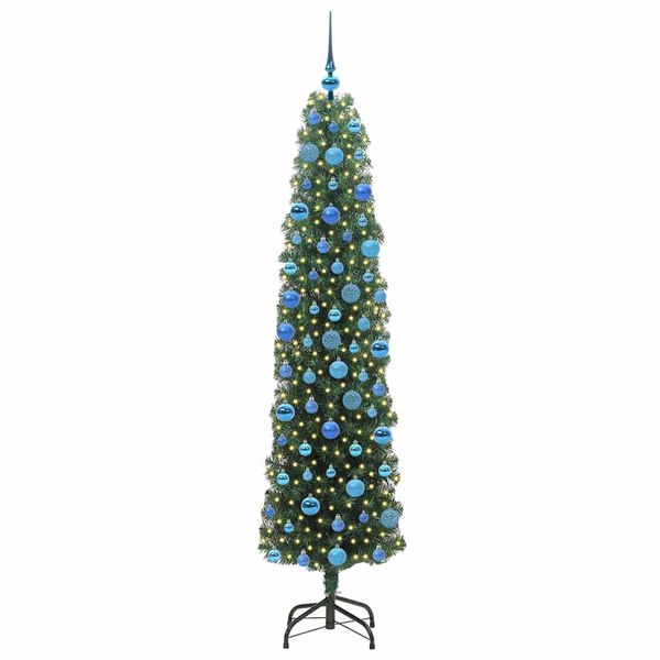 vidaXL Sapin de Noël artificiel Vert 180 cm PVC et acier et plastique