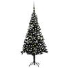 vidaXL Arbre de No&euml;l artificiel pr&eacute;-&eacute;clair&eacute; et boules noir 240 cm PVC