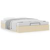vidaXL Cadre de lit ottoman sans matelas cr&egrave;me 140x200 cm tissu