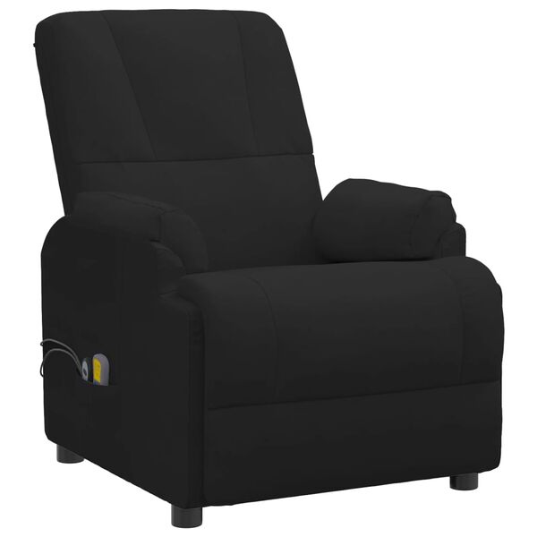 vidaXL Fauteuil &eacute;lectrique de massage Noir Similicuir daim