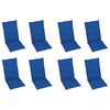 vidaXL Chaises inclinables de jardin et coussins lot de 8 Teck solide