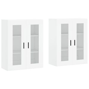 vidaXL Armoires murales 2 pcs blanc bois d'ing&eacute;nierie