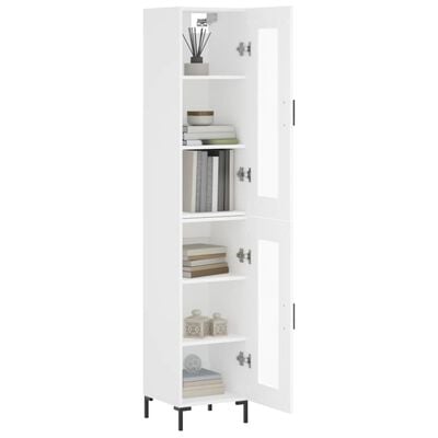 vidaXL Buffet haut Blanc 34,5x34x180 cm Bois d'ingénierie