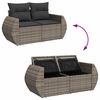 vidaXL Ensemble de canap&eacute; de jardin avec coussin 10 pcs Gris polyrotin