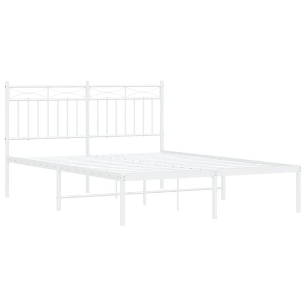 vidaXL Cadre de lit métal sans matelas et tête de lit blanc 140x200 cm