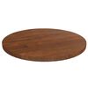 vidaXL Dessus de table rond Marron fonc&eacute; &Oslash;30x1,5cm Ch&ecirc;ne massif trait&eacute;