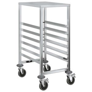 vidaXL Chariot &agrave; plateaux 6 bacs GN 39x55x87 cm acier inoxydable
