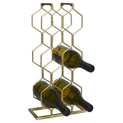 Home&Styling Casier à vin pour 8 bouteilles métal doré