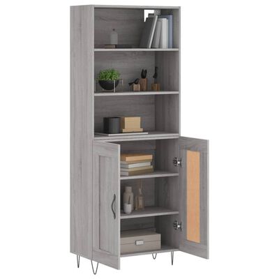 vidaXL Buffet haut Sonoma gris 69,5x34x180 cm Bois d'ingénierie