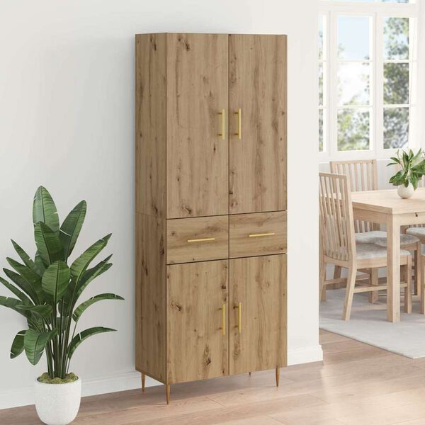 vidaXL Haut Armoire Montage mural Ch&ecirc;ne artisanal 69,5 x 34 x 180 cm