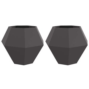 vidaXL Jardini&egrave;re 2 pc Noir 100 x 100 x 80 cm Acier