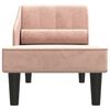 vidaXL Chaise longue avec traversin rose velours