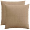 vidaXL Housse de coussin 2 pcs ALMELO Marron 70 x 70 cm velours c&ocirc;tel&eacute;