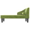 vidaXL Chaise longue avec traversin vert clair velours