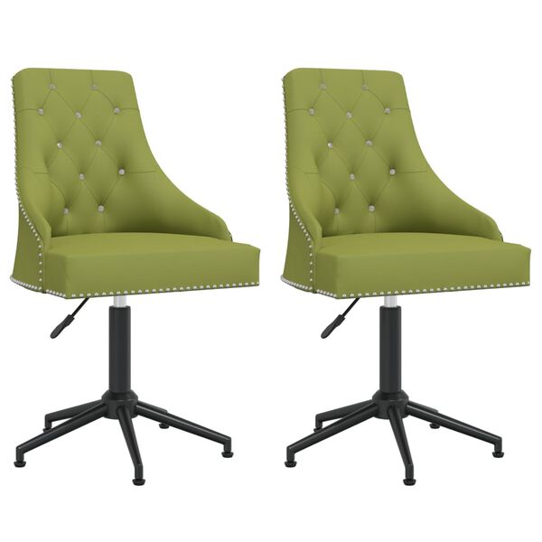 vidaXL Chaises pivotantes &agrave; manger lot de 2 Vert clair Velours