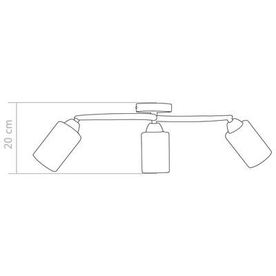 vidaXL Plafonnier avec abat-jour en verre 3 ampoules E14 Blanc Cône