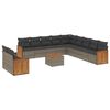 vidaXL Salon de jardin avec coussins 12 pcs gris r&eacute;sine tress&eacute;e