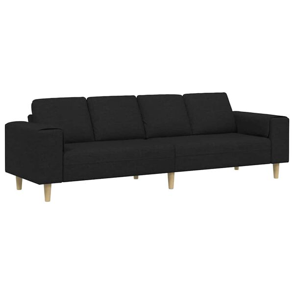 vidaXL Canap&eacute; de salon Noir 250 x 77 x 76 cm Polyester