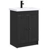 vidaXL Ensemble de mobilier de salle de bain Noir 56 x 37,5 x 81 cm