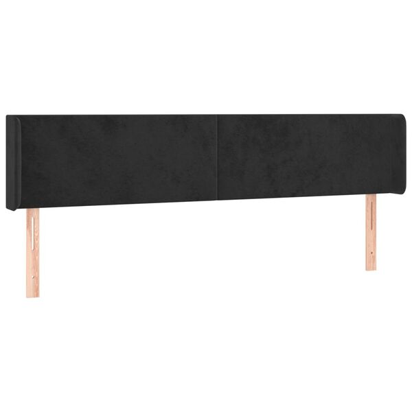 vidaXL T&ecirc;te de lit &agrave; LED Noir 163x16x78/88 cm Velours