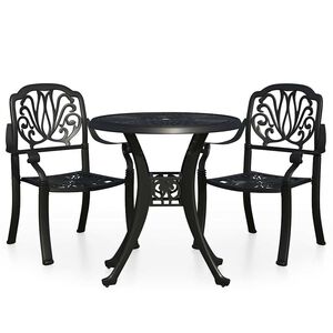 vidaXL Ensemble de bistro 3 pcs Aluminium coul&eacute; Noir