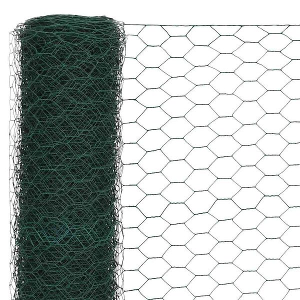 vidaXL Grillage Acier avec revêtement en PVC 25x1,5 m Vert