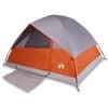 vidaXL Tente de camping &agrave; d&ocirc;me 3 personnes gris et orange imperm&eacute;able