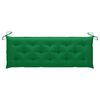 vidaXL Banc Batavia avec coussin vert 150 cm Bois de teck massif