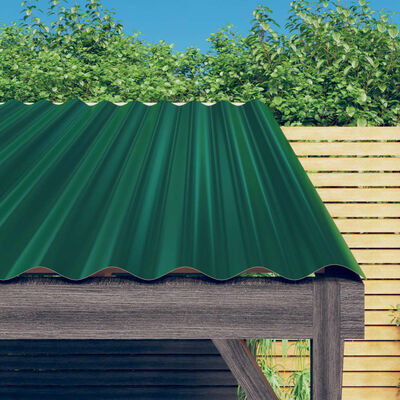 vidaXL Panneaux de toit 36 pcs Acier enduit de poudre Vert 60x36 cm