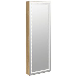 vidaXL Armoire &agrave; bijoux avec miroir et &eacute;clairage LED mural