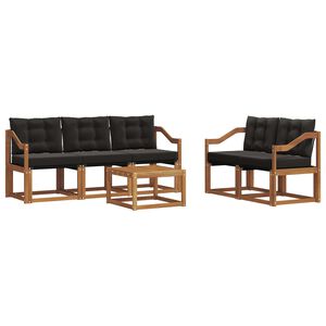 vidaXL Ensemble de canap&eacute;s d'ext&eacute;rieur 6 pcs Naturel et Noir