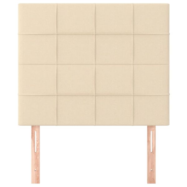 vidaXL T&ecirc;te de lit Cr&egrave;me 80x5x118/128 cm Tissu