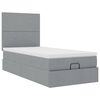 vidaXL Cadre de lit ottoman avec matelas gris clair 80x200 cm tissu