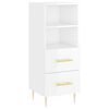 vidaXL Buffet Blanc brillant 34,5x34x90 cm Bois d'ing&eacute;nierie