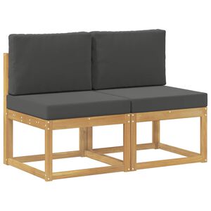 vidaXL 2 Pi&egrave;ce Sofa de milieu ext&eacute;rieur Bois d'Acacia Massif Blanc