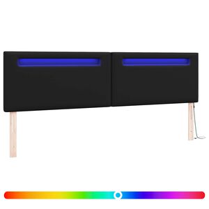 vidaXL T&ecirc;te de lit LED Noir 200 cm Cuir synth&eacute;tique