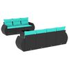 vidaXL Ensemble de canap&eacute; de jardin 8 pcs avec coussins noir r&eacute;sine tress&eacute;e