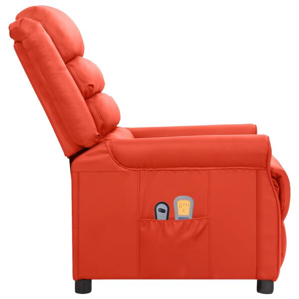 vidaXL Fauteuil de massage électrique Rouge Similicuir