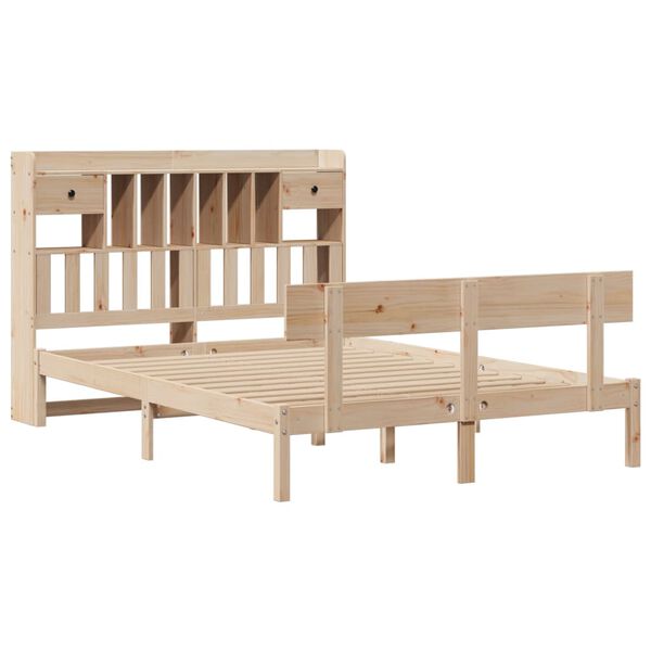 vidaXL Lit biblioth&egrave;que sans matelas 160x200 cm bois massif de pin